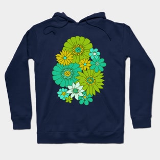 Retro Daisy Floral - Lime Hoodie